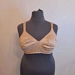 Playtex Bra 4745 Lot Of 2 Sz 46B Unlined Full Coverage Wire Free Adjustable Tan